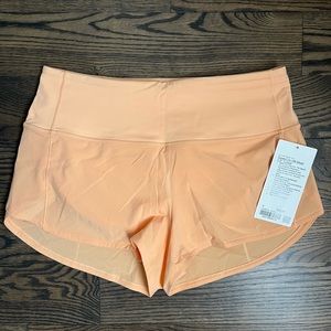 NWT lululemon speed up HR short 2.5" size 8 summer glow